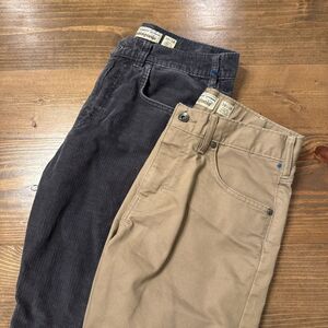 Patagonia Men's Size 30x26 Pants Regular Fit Gray Corduroy, Khaki LOT OF 2 *READ